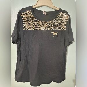 EUC PINK Large Victoria's Secret Bling T-Shirt